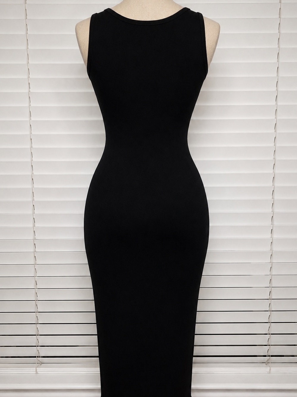 Black Sleeveless Bee-Accent Bodycon Dress - Picture 2 of 3